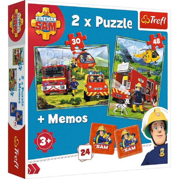 Puzzle 2 in 1 + Memo. Pompierii in actiune