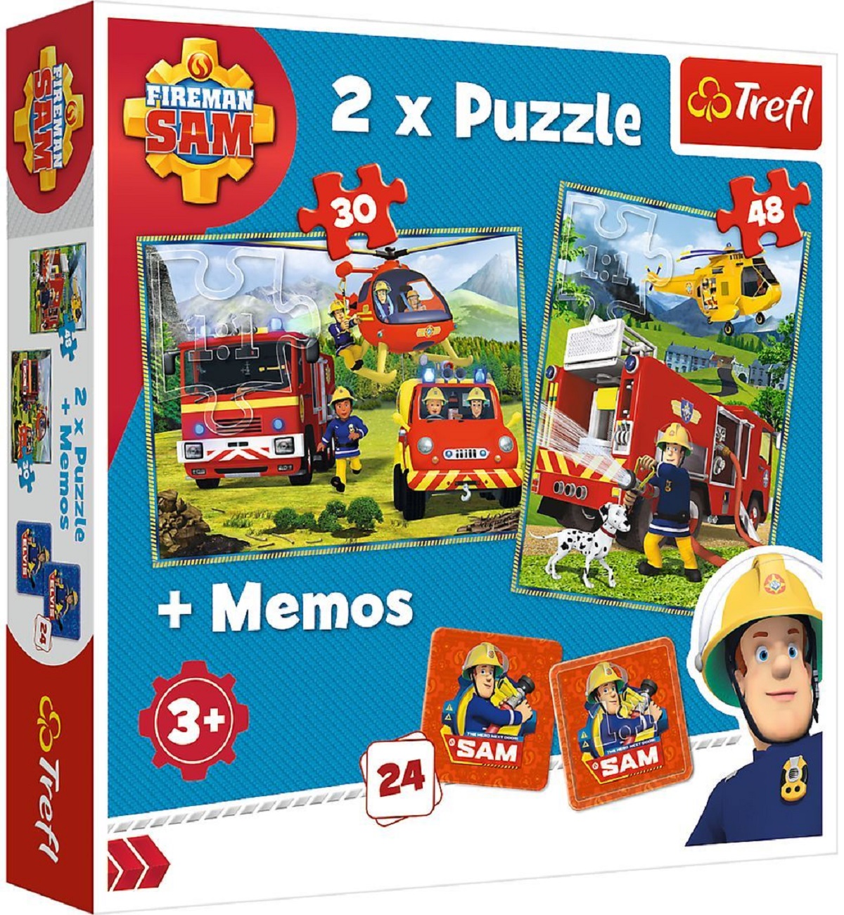 Puzzle 2 in 1 + Memo. Pompierii in actiune
