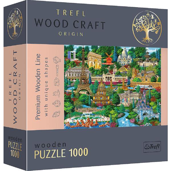 Puzzle 1000 din lemn. Obiectivele turistice faimoase din Franta