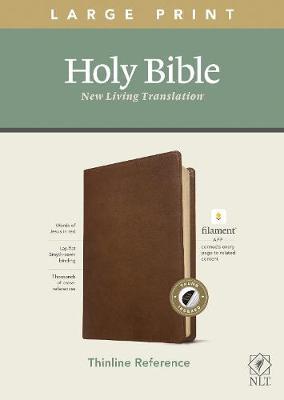 NLT Large Print Thinline Reference Bible, Filament Enabled Edition (Red Letter, Leatherlike, Rustic Brown, Indexed) - Tyndale