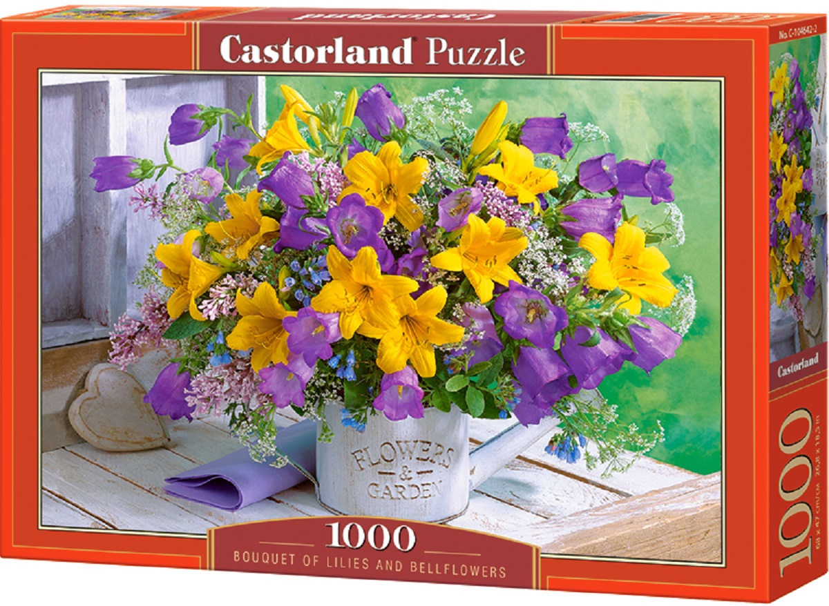 Puzzle 1000. Bouquet of Lilies and Bellflowers