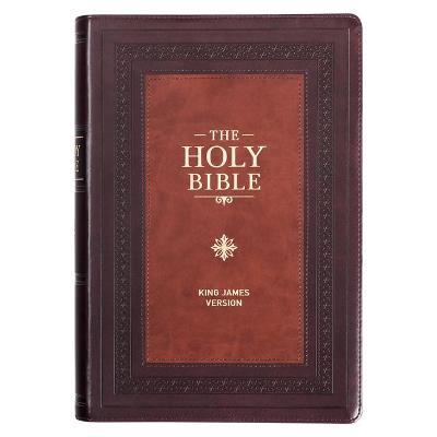 KJV Study Bible, Standard Print Faux Leather - Thumb Index, King James Version Holy Bible, Saddle Tan/Diamond - Christian Art Gifts