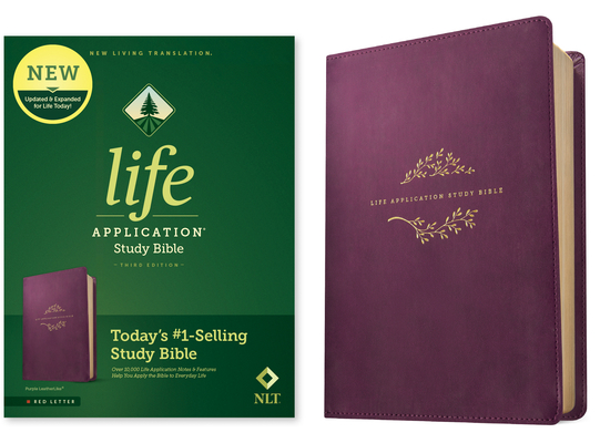 NLT Life Application Study Bible, Third Edition (Red Letter, Leatherlike, Purple) - Tyndale
