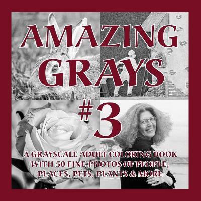 Amazing Grays #3: A Grayscale Adult Coloring Book with 50 Fine Photos of People, Places, Pets, Plants & More - Islander Coloring
