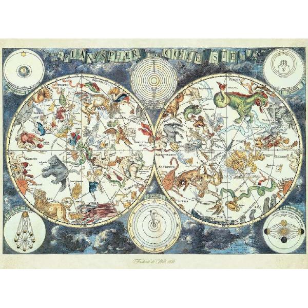 Puzzle 1500. Harta lumii creaturi fantastice