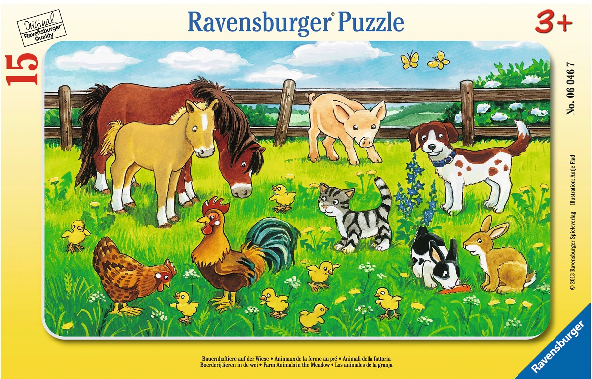 Puzzle 15. Animale pe pajiste