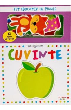 Coperta cărții 'Bebe invata: Cuvinte. Set educativ cu puzzle'