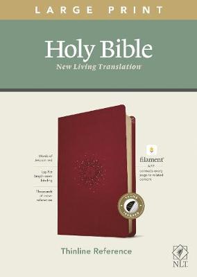 NLT Large Print Thinline Reference Bible, Filament Enabled Edition (Red Letter, Leatherlike, Berry, Indexed) - Tyndale