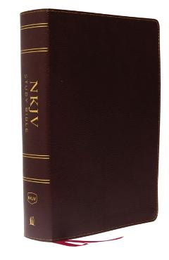 NKJV Study Bible, Bonded Leather, Burgundy, Full-Color, Comfort Print: The Complete Resource for Studying God's Word - Thomas Nelson