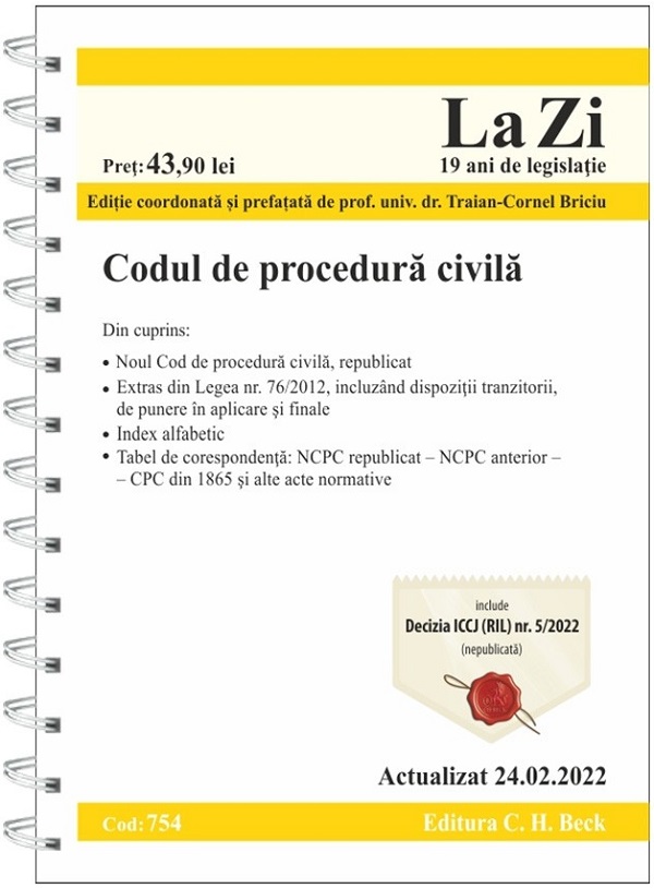 Codul de procedura civila Act. 24.02.2022