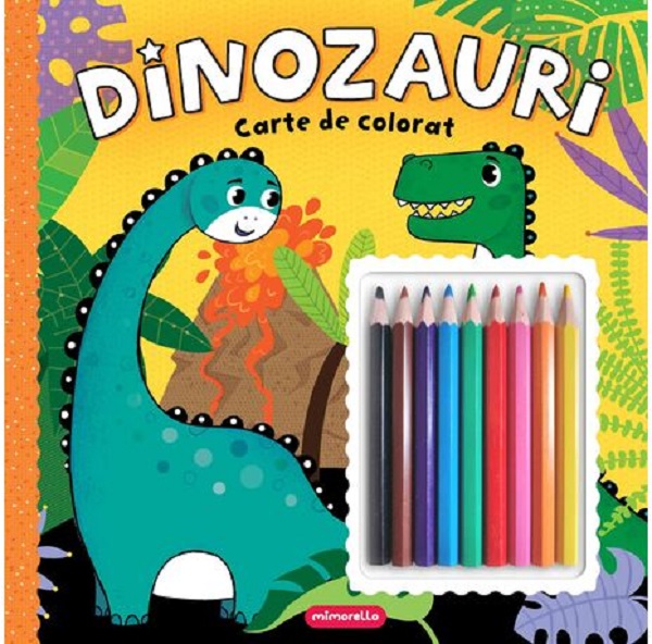 Dinozauri. Carte de colorat cu creioane