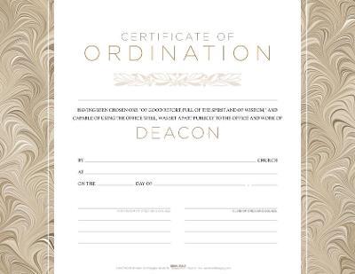 Deacon Ordination Flat Certificate (Pkg 6) - Broadman Church Supplies Staff