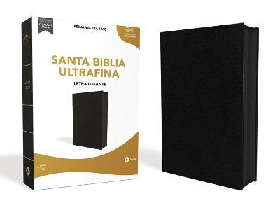 Reina Valera 1960 Santa Biblia Ultrafina, Letra Gigante, Piel Fabricada, Negro, Con Cierre, Interior a DOS Colores - Vida