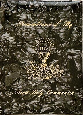 Coperta cărții 'Remembrance of My First Holy Communion-Boy-Black Pearl: Marian Children's Mass Book - Mary Theola'