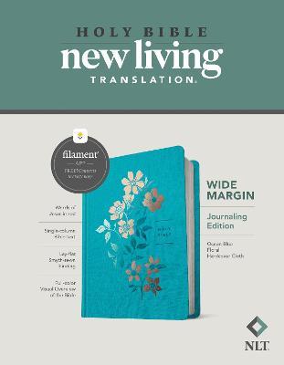 NLT Wide Margin Bible, Filament Enabled Edition (Red Letter, Hardcover Cloth, Ocean Blue Floral) - Tyndale
