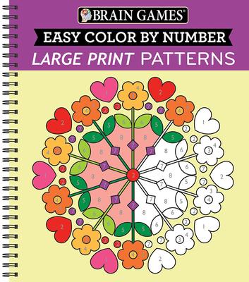 Brain Games - Easy Color by Number: Large Print Patterns - Publications International Ltd