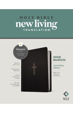 Coperta cărții 'NLT Wide Margin Bible, Filament Enabled Edition (Red Letter, Hardcover Leatherlike, Black Cross) - Tyndale'