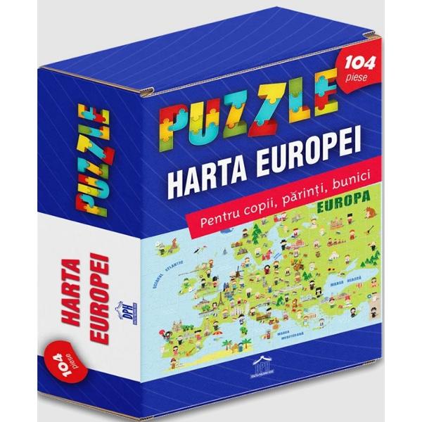 Harta Europei. Puzzle 104 piese