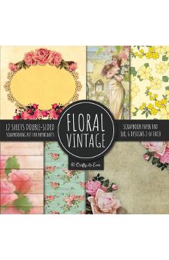 Vintage Floral Scrapbook Paper Pad 8x8 Scrapbooking Kit for Papercrafts, Cardmaking, DIY Crafts, Flower Background, Vintage Design - Craft As Ever