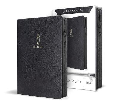 La Biblia Católica Letra Y Tamaño Grande. Símil Piel Negra, Cremallera / Catholi C Bible Black Leathersoft with Zipper - Biblia De América