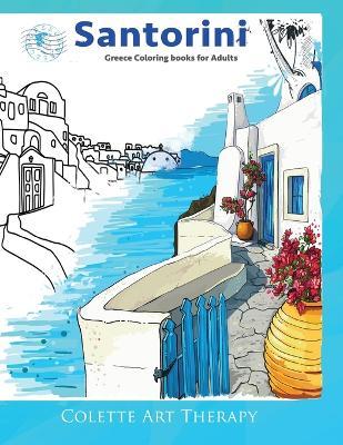 Santorini Greece coloring books for adults. - Colette Arttherapy