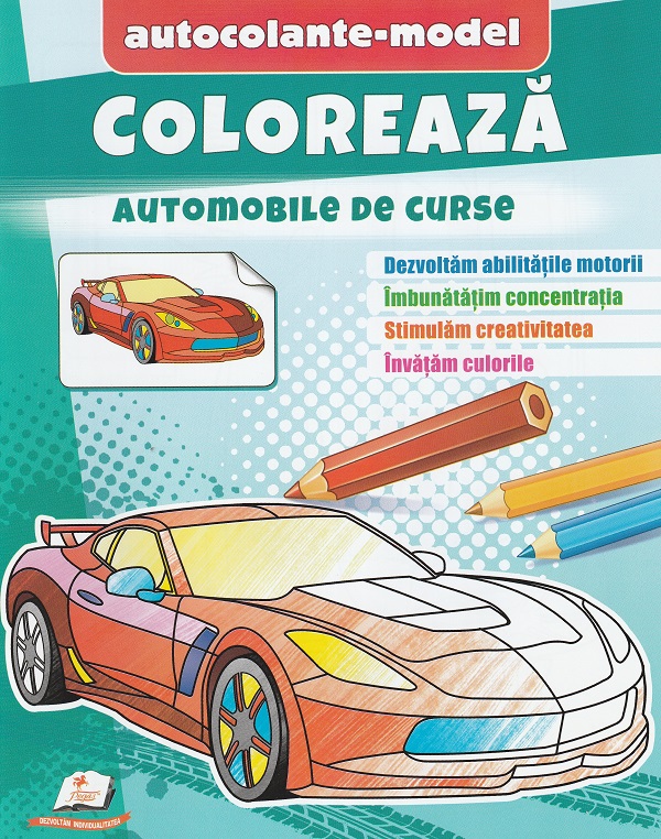 Coloreaza automobile de curse. Autocolante model