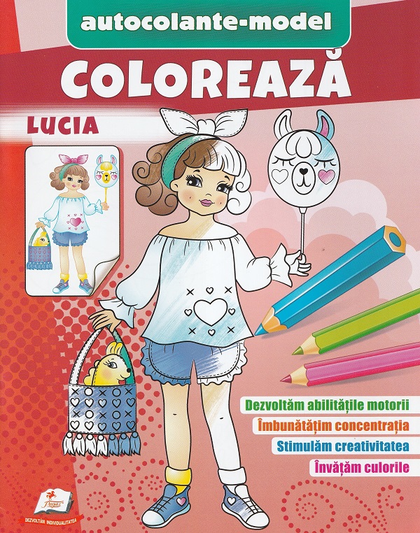 Coloreaza Lucia. Autocolante model