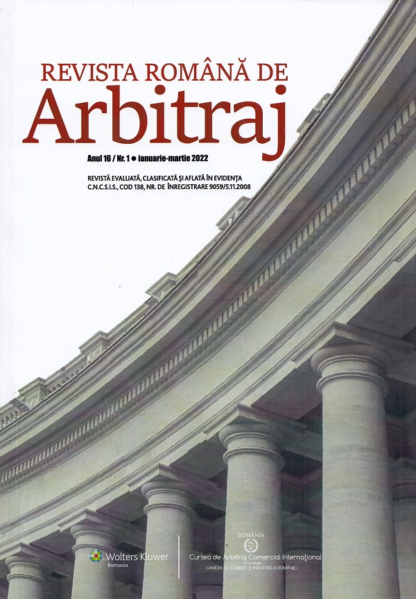 Revista romana de arbitraj Nr.1 Ianuarie-Martie 2022