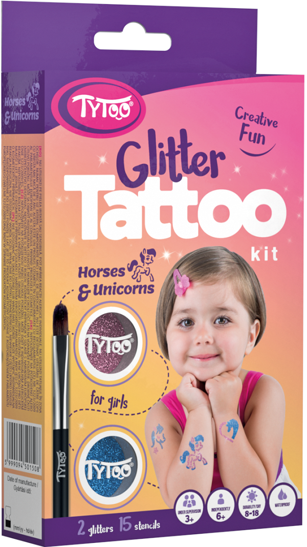 Glitter Tattoo Kit: Cai si unicorni