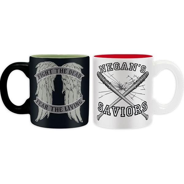 Set 2 cani Espresso: Daryl vs Negan. The Walking Dead