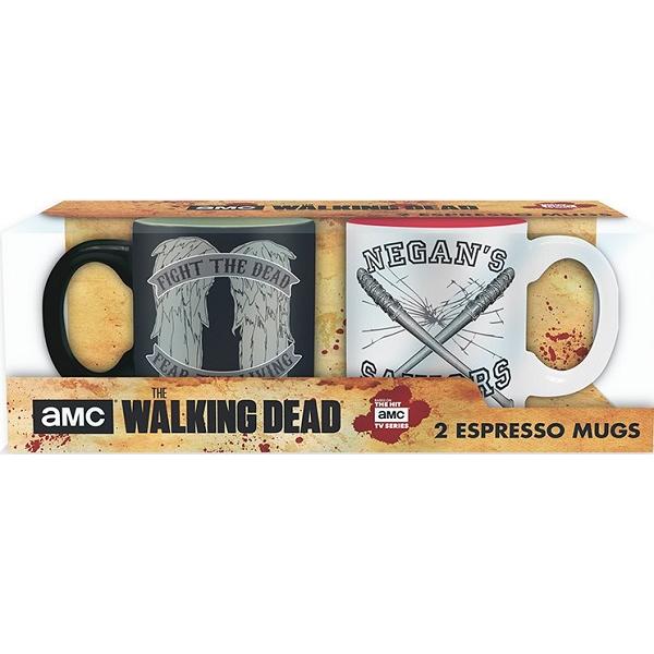 Set 2 cani Espresso: Daryl vs Negan. The Walking Dead
