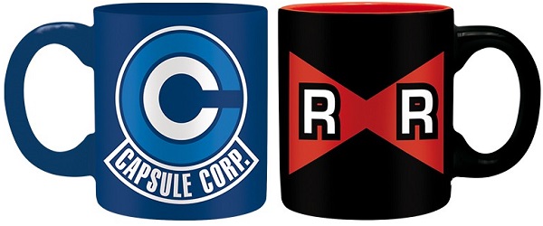 Set 2 cani Espresso: Capsule Corp vs Red Ribbon. Dragon Ball