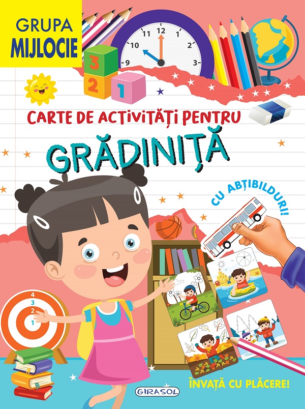 Carte de activitati pentru gradinita, cu abtibilduri. Grupa mijlocie