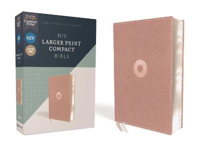 Niv, Larger Print Compact Bible, Leathersoft, Pink, Red Letter, Comfort Print - Zondervan