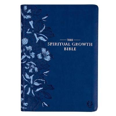 The Spiritual Growth Bible, Study Bible, NLT - New Living Translation Holy Bible, Faux Leather, Navy - Christian Art Gifts