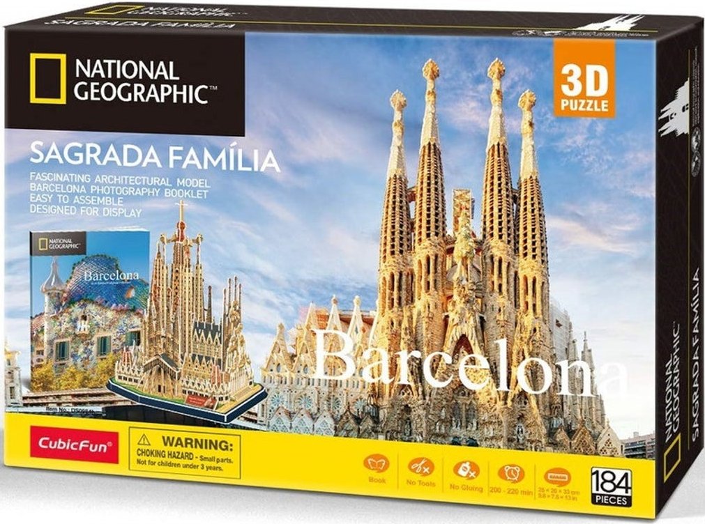 Puzzle 3D 184 piese + brosura. Sagrada Familia