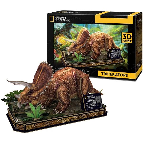 Puzzle 3D 44 piese. Triceratops