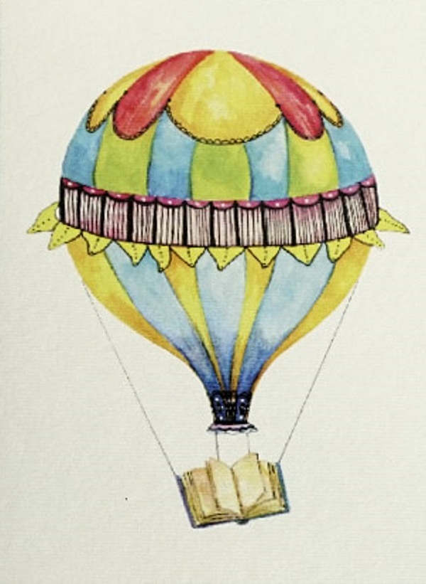 Felicitare: Balon cu aer cald. Carte