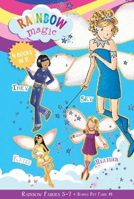 Rainbow Fairies: Books 5-7 with Special Pet Fairies Book 1: Sky the Blue Fairy, Inky the Indigo Fairy, Heather the Violet Fairy, Katie the Kitten Fair - Daisy Meadows