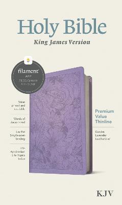 KJV Premium Value Thinline Bible, Filament Enabled Edition (Red Letter, Leatherlike, Garden Lavender) - Tyndale