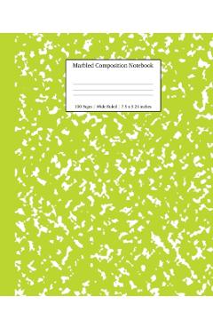 Marbled Composition Notebook: Green Marble Wide Ruled Paper Subject Book - Young Dreamers Press