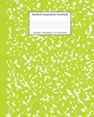 Marbled Composition Notebook: Green Marble Wide Ruled Paper Subject Book - Young Dreamers Press