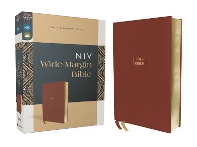 Niv, Wide Margin Bible, Leathersoft, Brown, Red Letter, Comfort Print - Zondervan