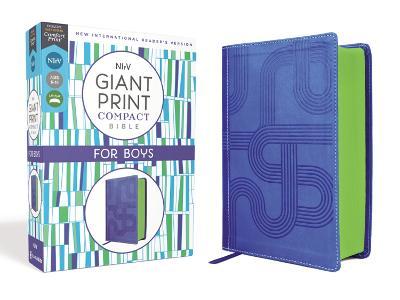 Nirv, Giant Print Compact Bible for Boys, Leathersoft, Blue, Comfort Print - Zondervan