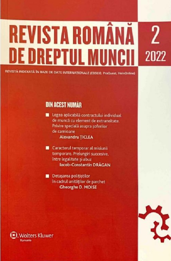 Revista romana de dreptul muncii. Nr.2/2022