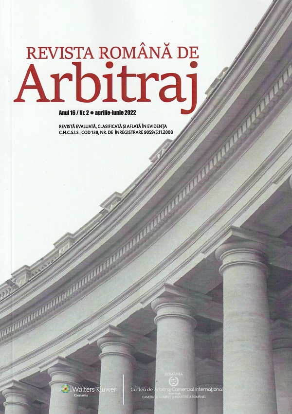 Revista romana de arbitraj. Nr.2 Aprilie-Iunie 2022