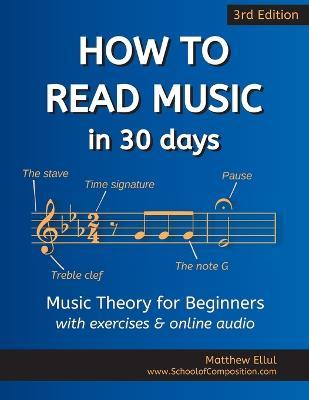 How to Read Music in 30 Days: Music Theory for Beginners - with exercises & online audio - Matthew Ellul