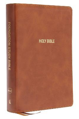 Nkjv, Foundation Study Bible, Large Print, Leathersoft, Brown, Red Letter, Thumb Indexed, Comfort Print: Holy Bible, New King James Version - Thomas Nelson