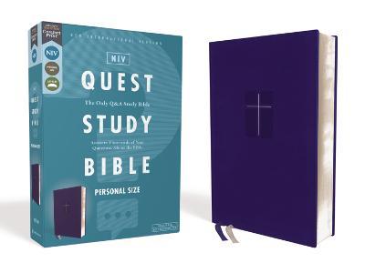Niv, Quest Study Bible, Personal Size, Leathersoft, Blue, Comfort Print: The Only Q and A Study Bible - Christianity Today Intl
