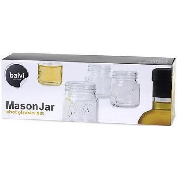 Set 4 pahare shot-uri: Mason Jar